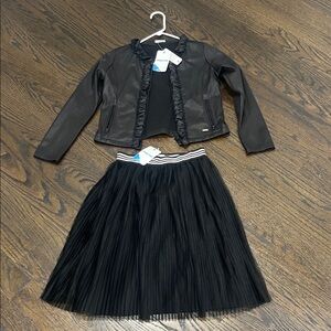 Mayoral Black Jacket and Skirt Set